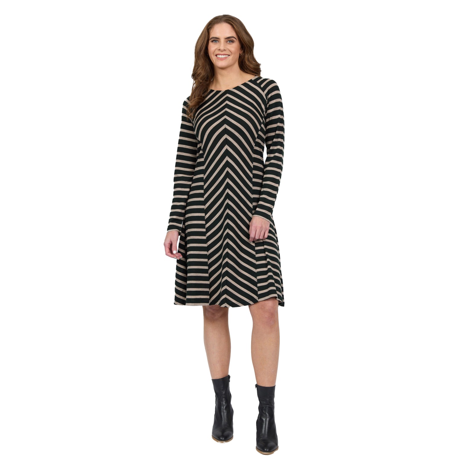 Vassalli 100% Merino Long Sleeve Swing Dress